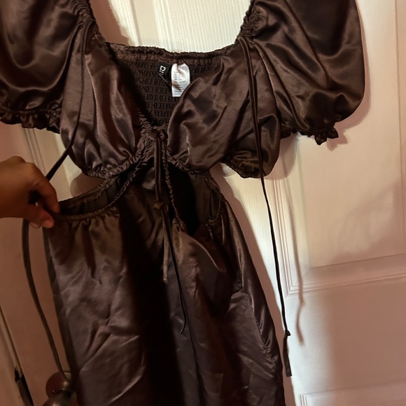 H&M DIVIDED SMALL NWOT SOLD OUT DRESS SIZE S PRETTY STRAPPY BROWN PARTY - Picture 6 of 11